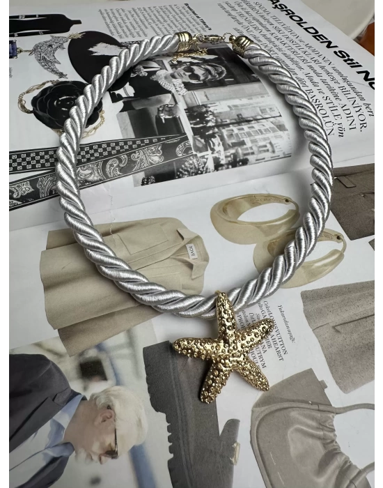 Halat Model Tasarım Plakalı Kolye