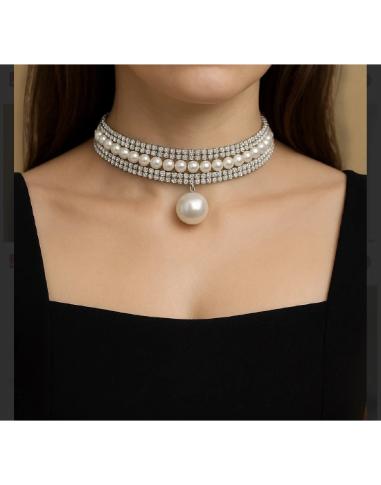 İnci Tasarım Taşlı Kolye