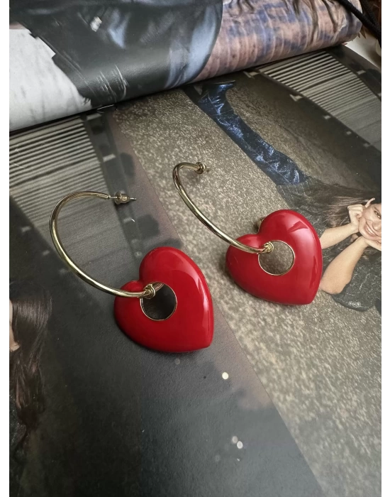 Kalp Tasarım Halka Küpe
