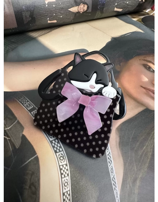 Kedi Çanta Charm Broş