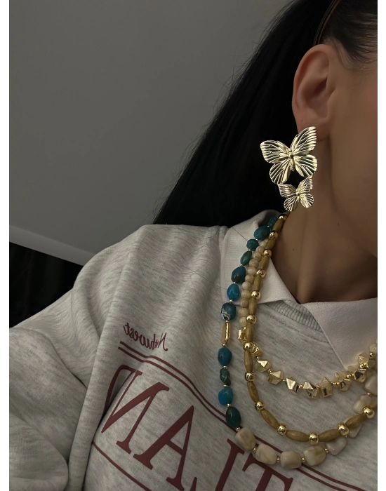 Kelebek Tasarım Plaka Küpe