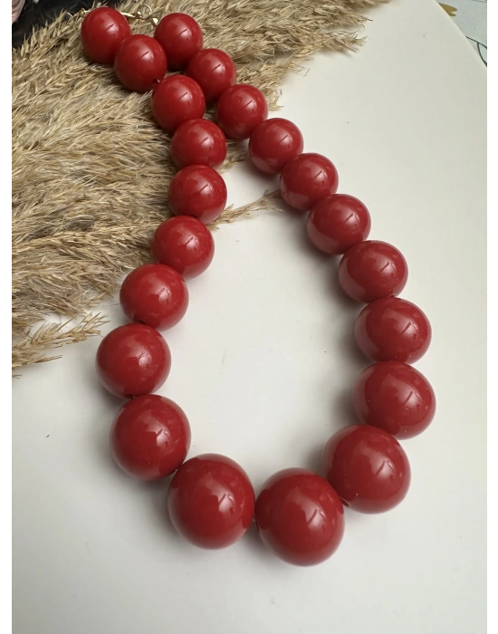 Kırmızı Top Kolye