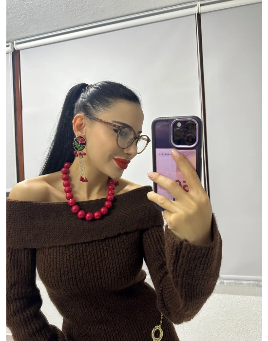 Kırmızı Top Kolye