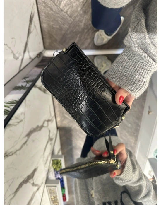 Kroko Model Mini Çanta Cüzdan