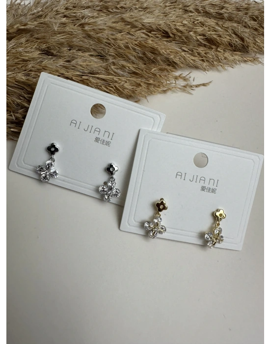 Minimal Figür Gümüş Kaplama Küpe