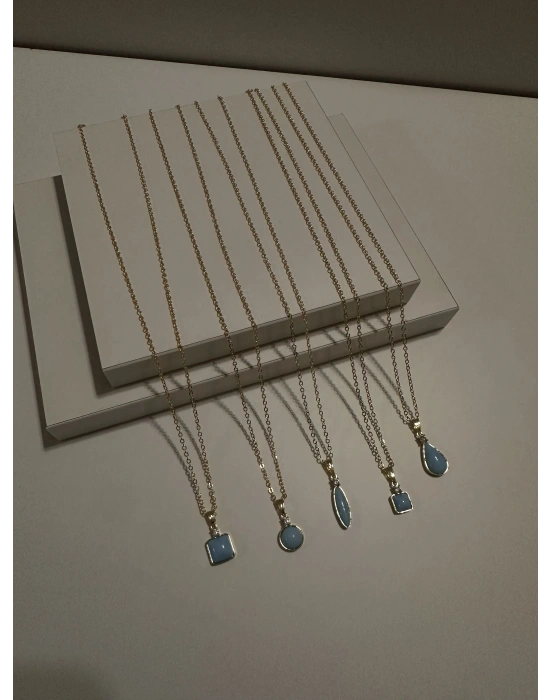 Minimal Mavi Kolye