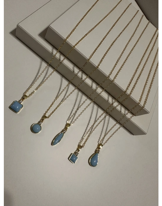 Minimal Mavi Kolye