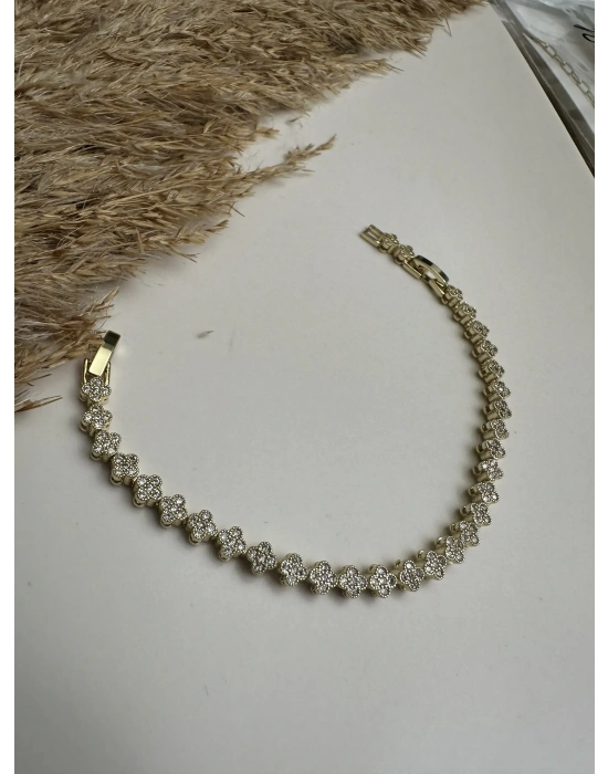 Minimal Taşlı Yonca Bileklik