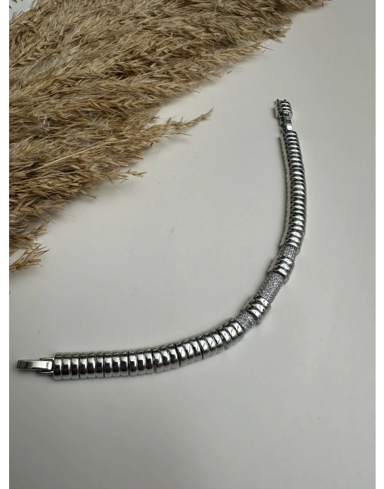 Özel Tasarım Altın Kaplama Silver Taşlı Bileklik
