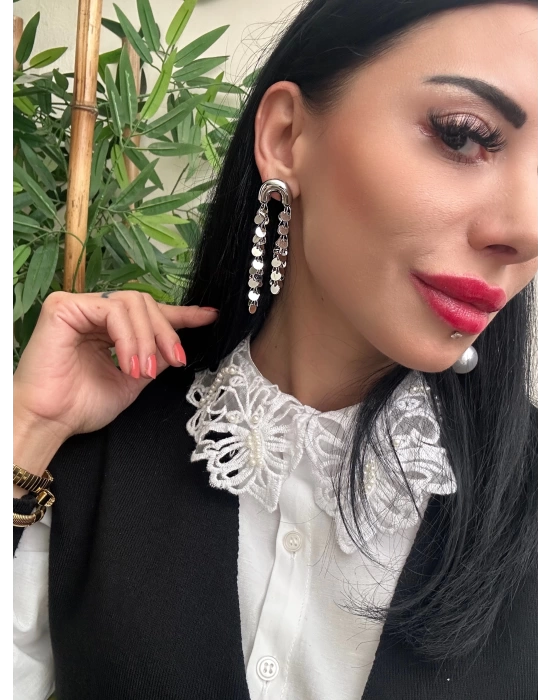 Pullu Sallanılı Tasarım Küpe