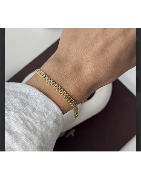 Rolex Model Yeni Sezon Bileklik 14 Ayar Kaplama