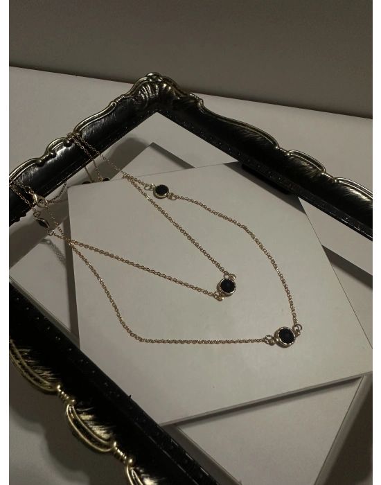 Siyah Gold Kolye Uzun