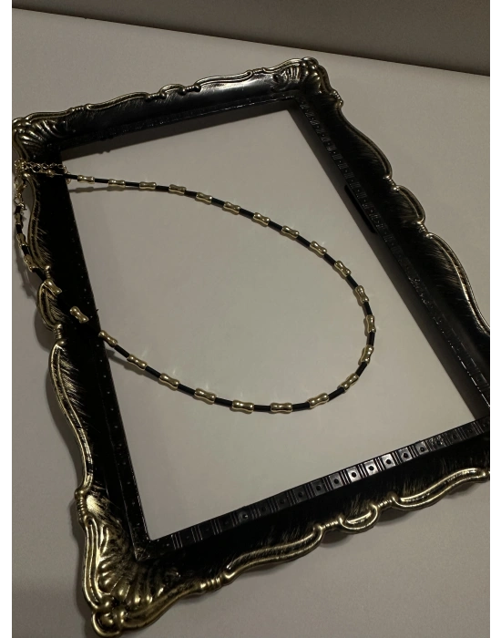 Siyah Gold Tasarım Kolye