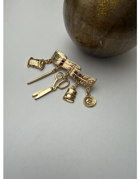 Tasarım Broş Gold