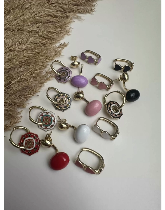 Tasarım Etnik Desen Üçlü Set Küpe