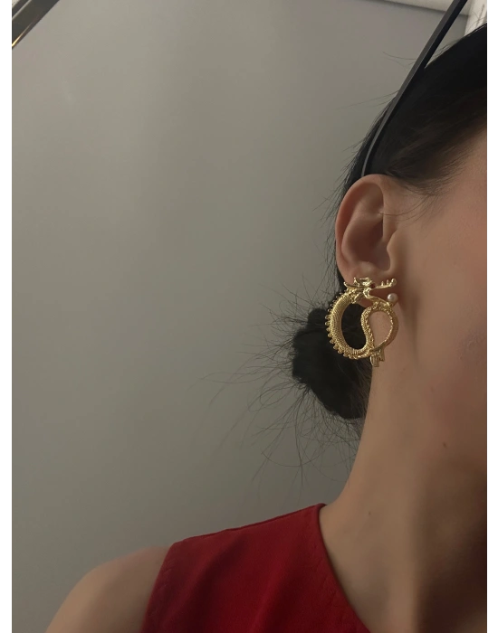 Tasarım İnci Detay Figür Küpe