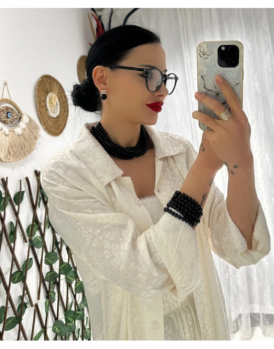 Tasarım Kare Taşlı Top Küpe