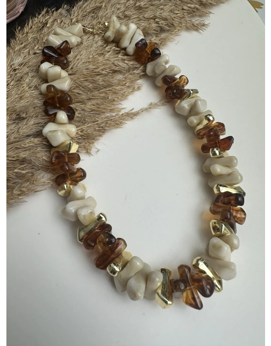 Tasarım Krem Kolye ZrA model