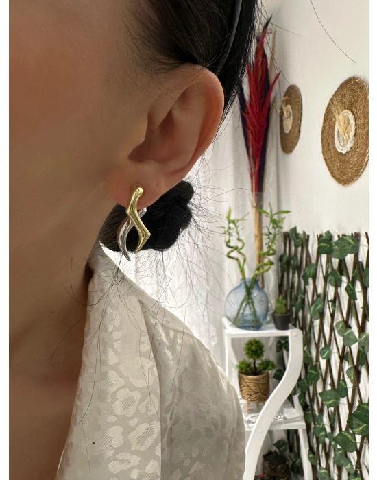 Tasarım MNG Küpe Çift Renkli Küpe