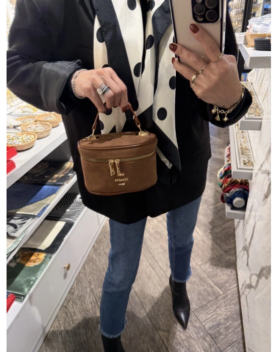 Tasarım Süet Kutu Model Çanta