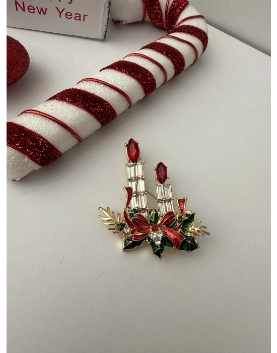 Taşlı Yeni Yıl Broş
