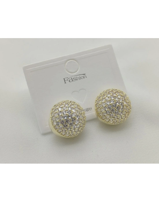 Top Tasarım Altın Kaplama Küpe