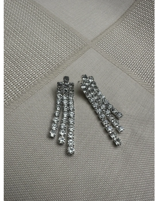 Üç Sıra Taşlı Su Yolu Küpe