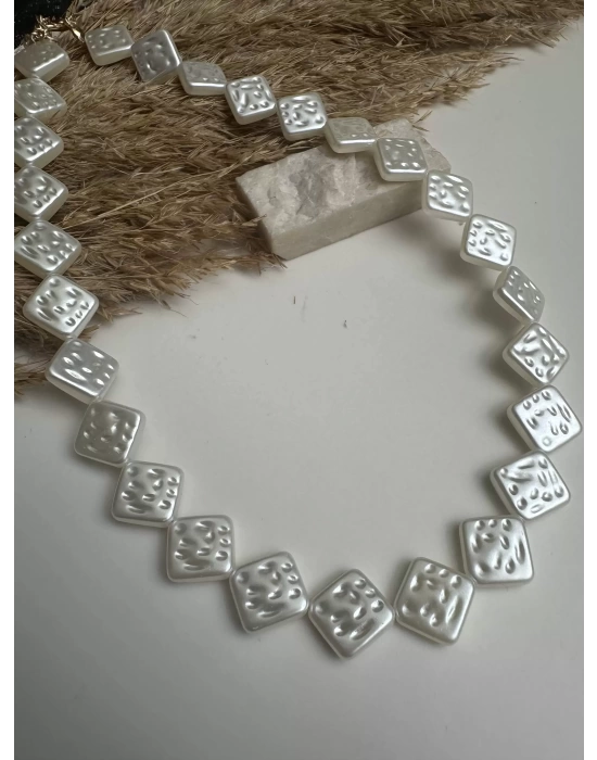 Yassı İnci Model Kolye