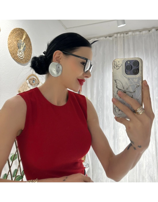 Yuvarlak Tasarım Plaka Küpe