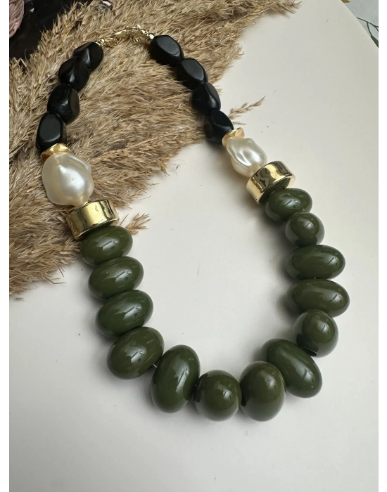 ZrA Model Yeşil İnci Kolye