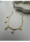 Altın Kaplama Charm Sallantılı Bileklik