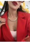 Altın Kaplama Gurmet Künye Model Kolye
