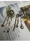 Charm Detay Güneş Figür Tasarım Küpe