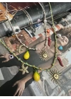 Charm İp Limon Biber Figür Kolye Çelik
