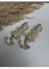 Gold Plaka Balık Küpe