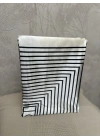 Krem Siyah Çizgili Fular 90*90