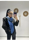 Mavi Geo Şal Fular 90*90