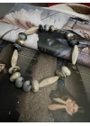 Mermer Görünümlü Kemik Model Kolye