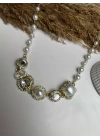 Özel Vintage Model İnci Ve Taş Detay Choker kolye