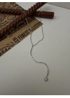 Silver Baget Taşlı Y Kolye