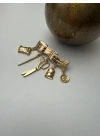 Tasarım Broş Gold