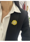 Taşlı Ayçiçeği Arı Model Broş