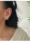Üçlü Görünümlü Altın Kaplama Küpe