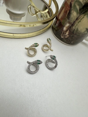 14K Kaplama Yılan Küpe