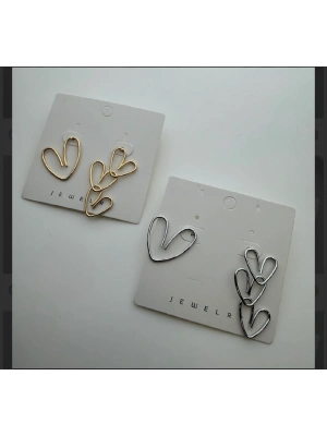 Kalp Tasarım Asimetrik Küpe