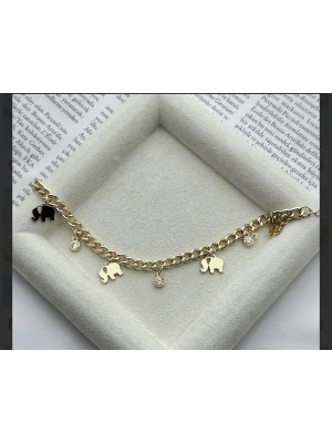 Altın Kaplama Fil Detay Bileklik