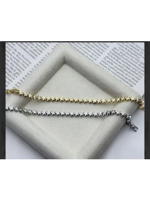 Altın Kaplama Yıldız Taşlı Bileklik