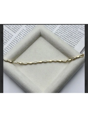 Altın Kaplama Taşlı Badem Model Bileklik