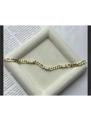 Altın Kaplama Kare Taşlı Bileklik