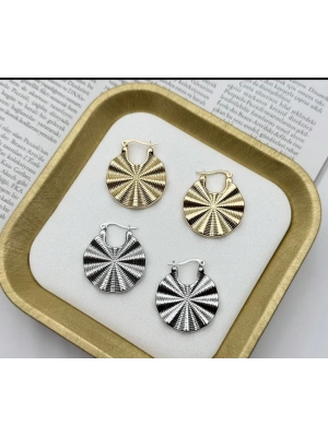 Yuvarlak Lazer İşlemeli Vintage Küpe